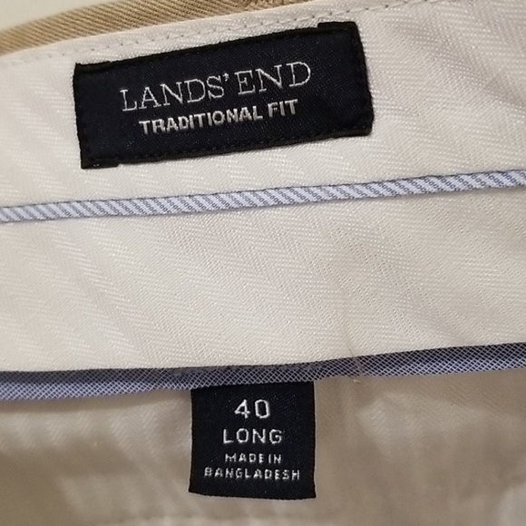 Lands' End Tall Men's Khaki Dress Pants - Picture 2 of 6